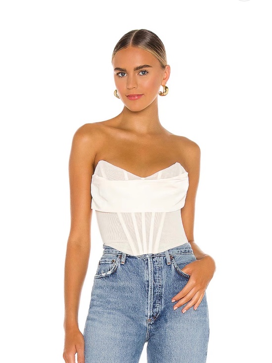 NBD Tops - NBD Hailee Bustier Top in Ivory